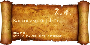 Kaminszky Artúr névjegykártya